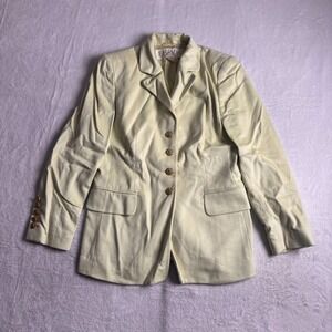 ESCADA Margaretha Ley Blazer Jacket Women 38 Green Single Breasted Notch Lapel *